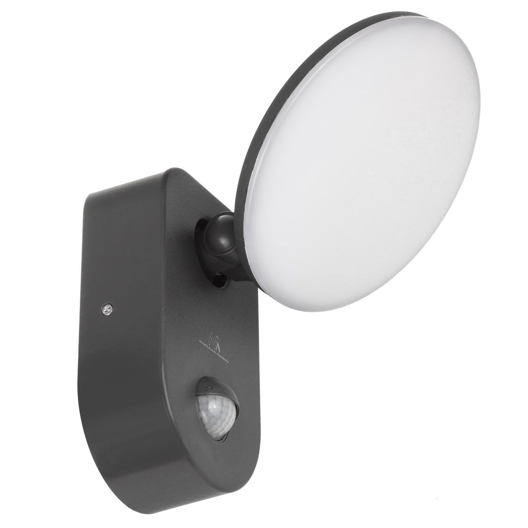 Ścienna lampa LED z czujnikiem PIR Maclean Energy MCE367 - PC+ALU, 15W (1100lm) Neutral White 4000K IP65 szara