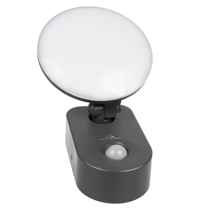 Ścienna lampa LED z czujnikiem PIR Maclean Energy MCE367 - PC+ALU, 15W (1100lm) Neutral White 4000K IP65 szara