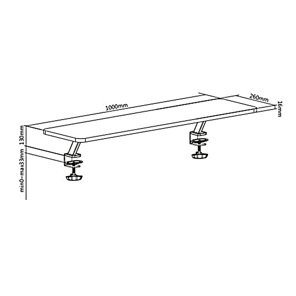 Półka do blatu na monitor Ergo Office, przykręcana, 13"~32", max 20kg, ER-409