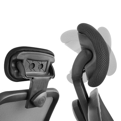 Siatkowe ergonomiczne krzesło biurowe z wysokim oparciem, regulowany zagłówek, max 150kg Ergo Office ER-413