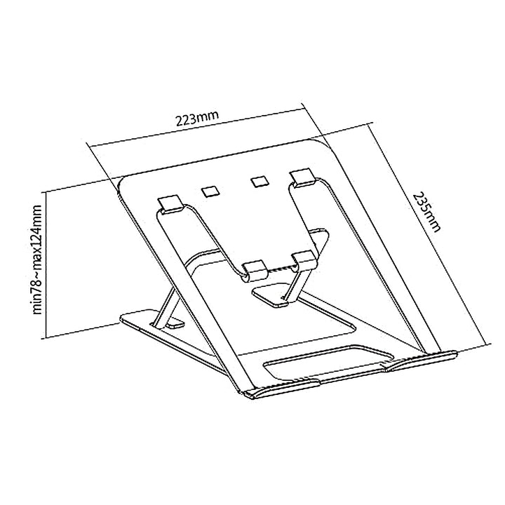 Aluminiowa ultra cienka składana podstawka pod laptopa Ergo Office, szara, pasuje do laptopów 11-15'', ER-416 G