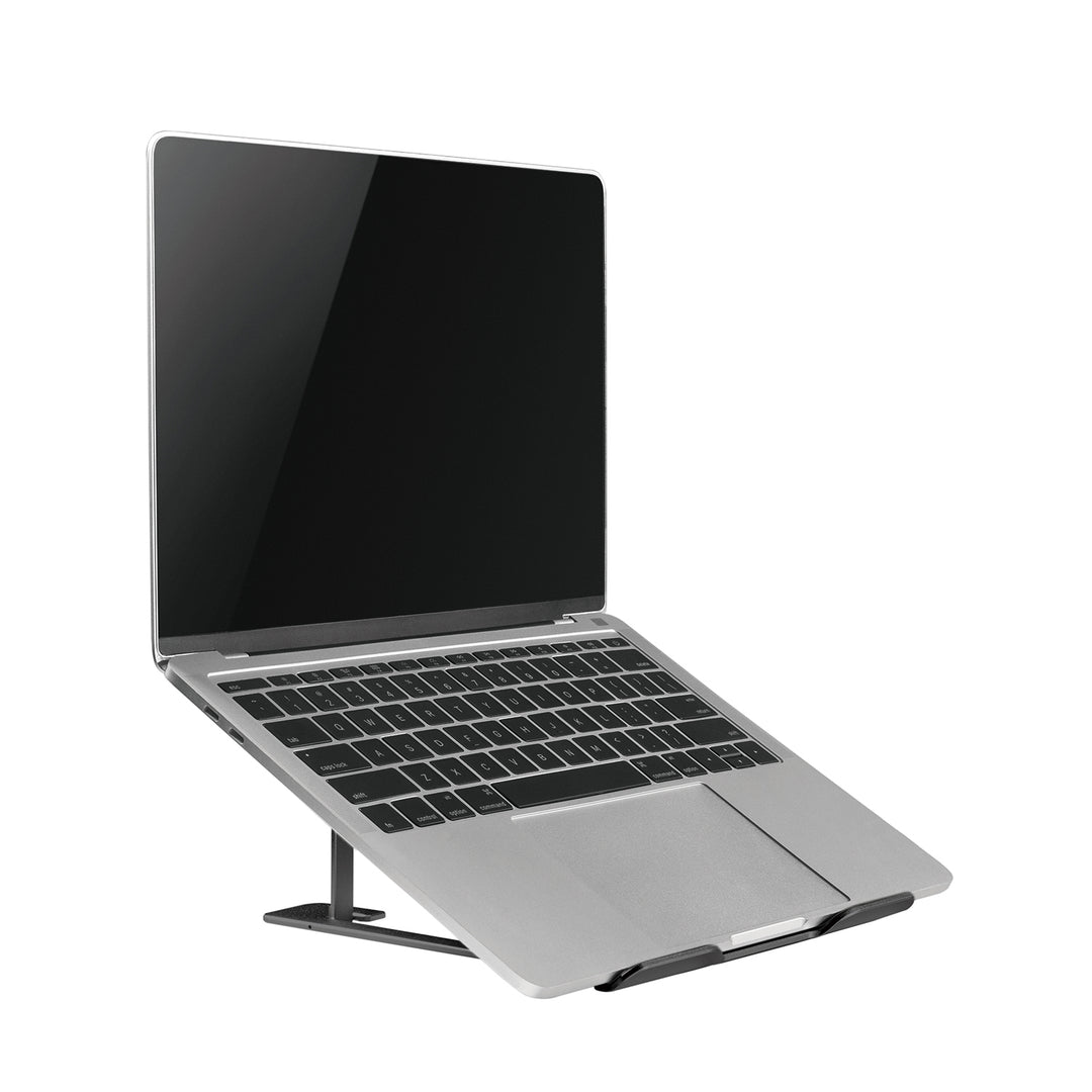 Aluminiowa ultra cienka składana podstawka pod laptopa Ergo Office, czarna, pasuje do laptopów 11-15'', ER-416 B