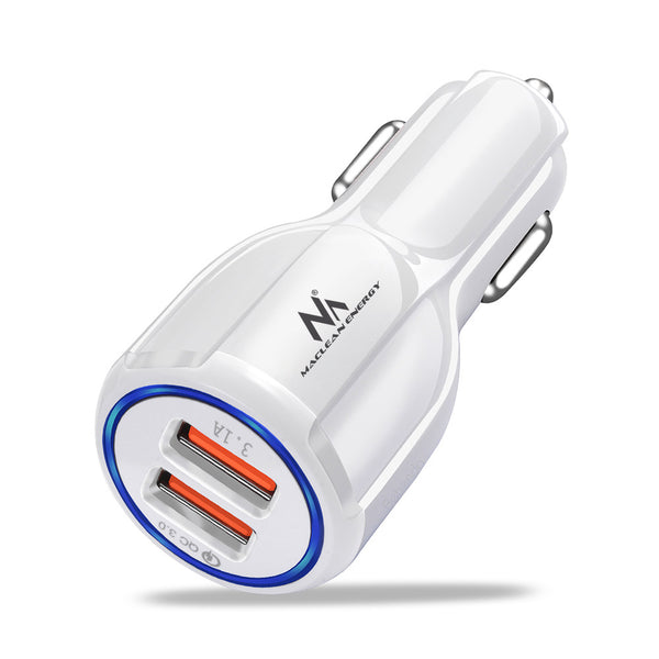 Ładowarka samochodowa QC 3.0 Maclean Energy MCE478 W - biała Qualcomm Quick Charge QC 3.0 - 5V/3A, 9V/1.8A, 12V/1.6A i gniazdo 5V/3.1A