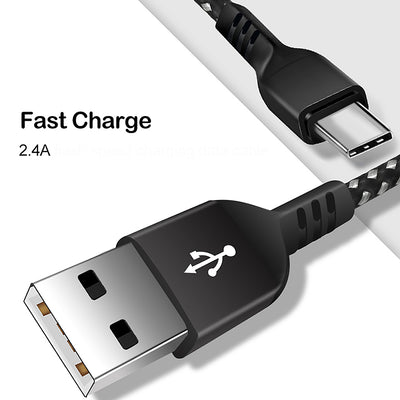 Kabel USB C wspierający Fast Charge 2.4A Maclean Energy MCE471 czarny dł. 1m 5V/2.4A - przesył danych