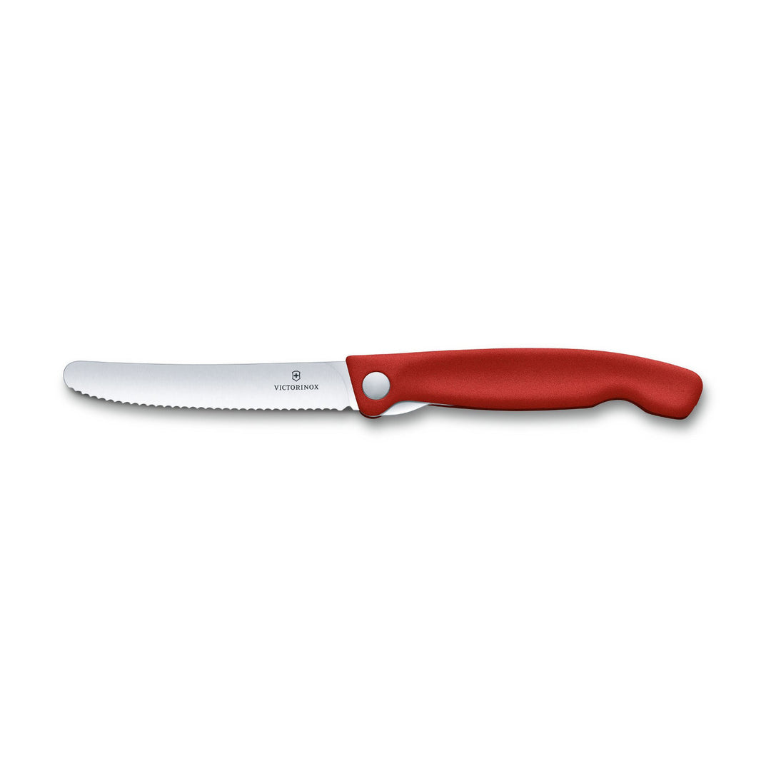 Składany nóż Victorinox Swiss Classic z ząbkowanym ostrzem 11 cm - kolor czerwony