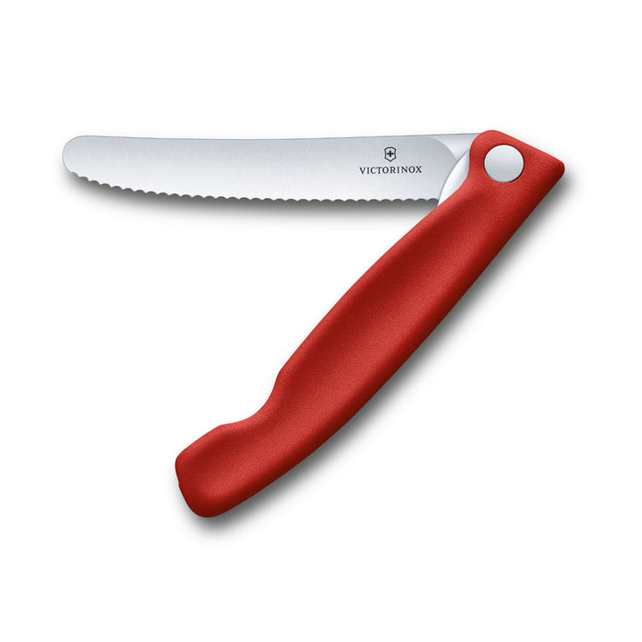 Składany nóż Victorinox Swiss Classic z ząbkowanym ostrzem 11 cm - kolor czerwony