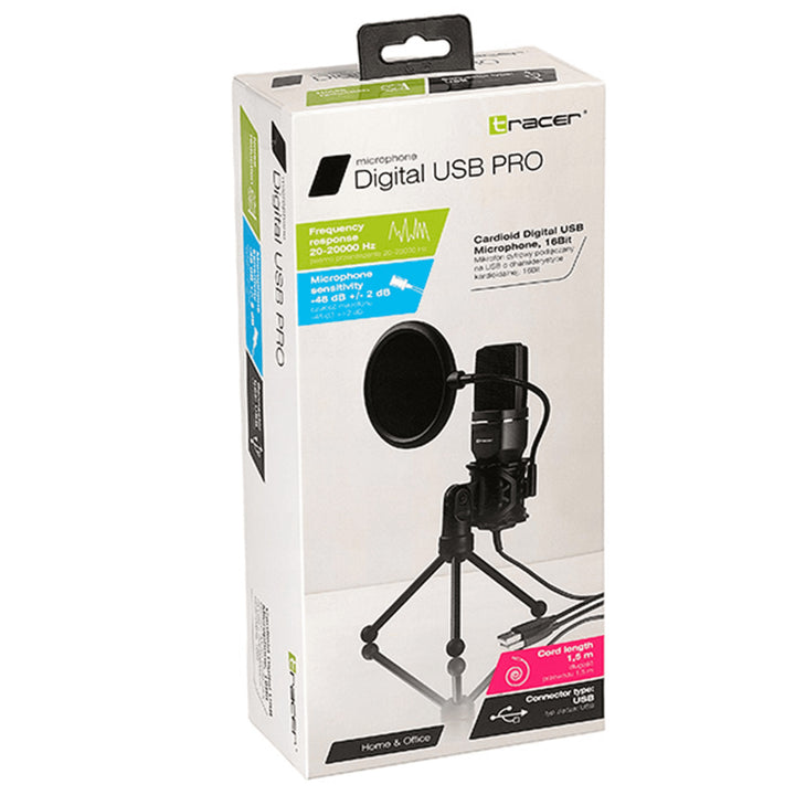 Mikrofon z filtrem i statywem Tracer Digital USB Pro