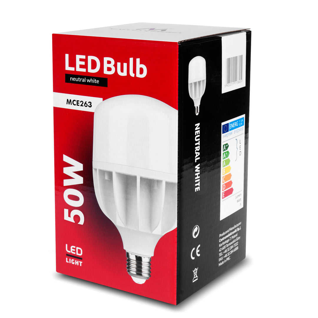 Żarówka LED Maclean, E27, 50W, 220-240V AC, NW neutralna biała, 4000K, 5000lm, MCE263