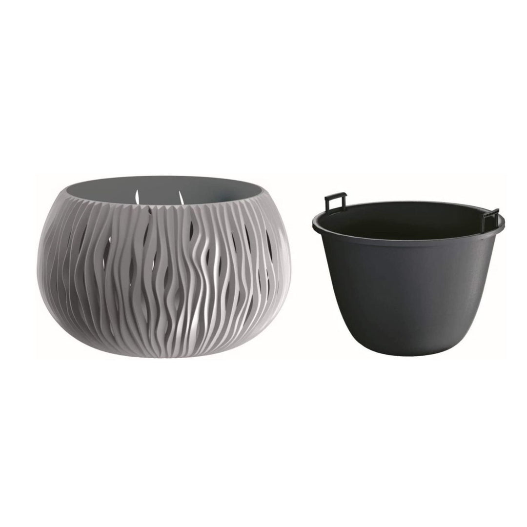 Doniczka z wkładem Prosperplast Sandy Bowl DSK240 405U szara
