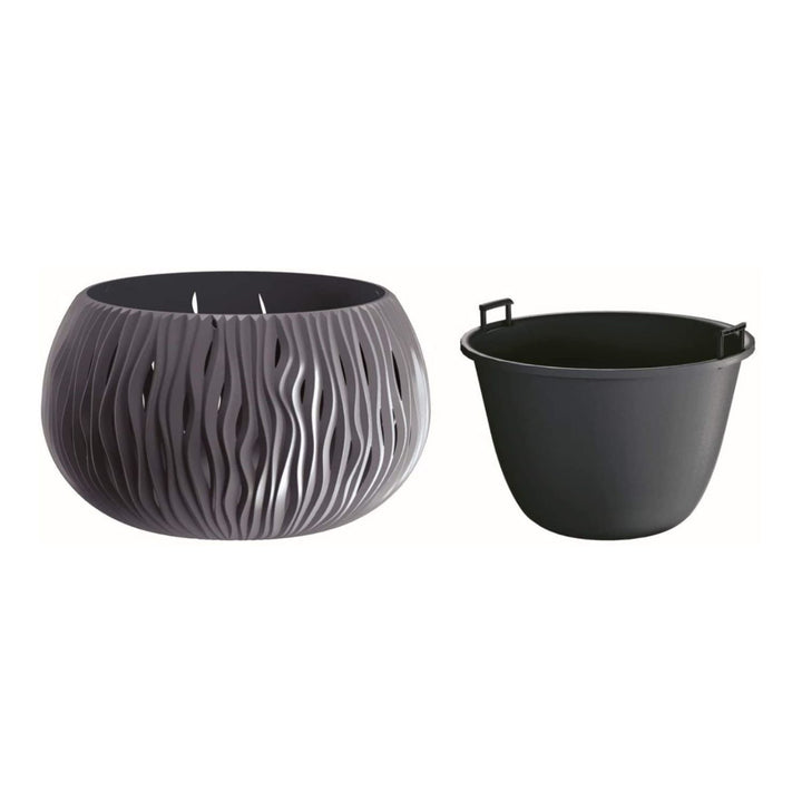 Doniczka z wkładem Prosperplast Sandy Bowl DSK240 antracyt
