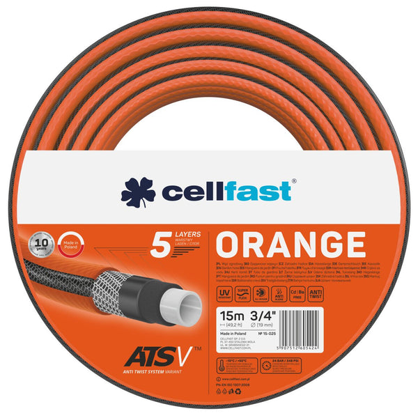 Wąż ogrodowy 5 warstwowy Cellfast Orange ATSV 3/4" 15m