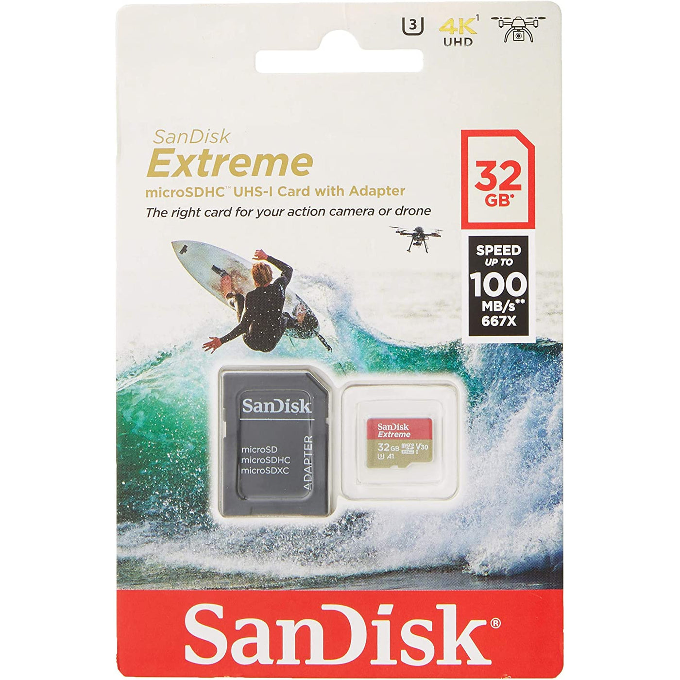Karta pamięci microSD SanDisk, pojemność 32GB, do GoPro, Extreme