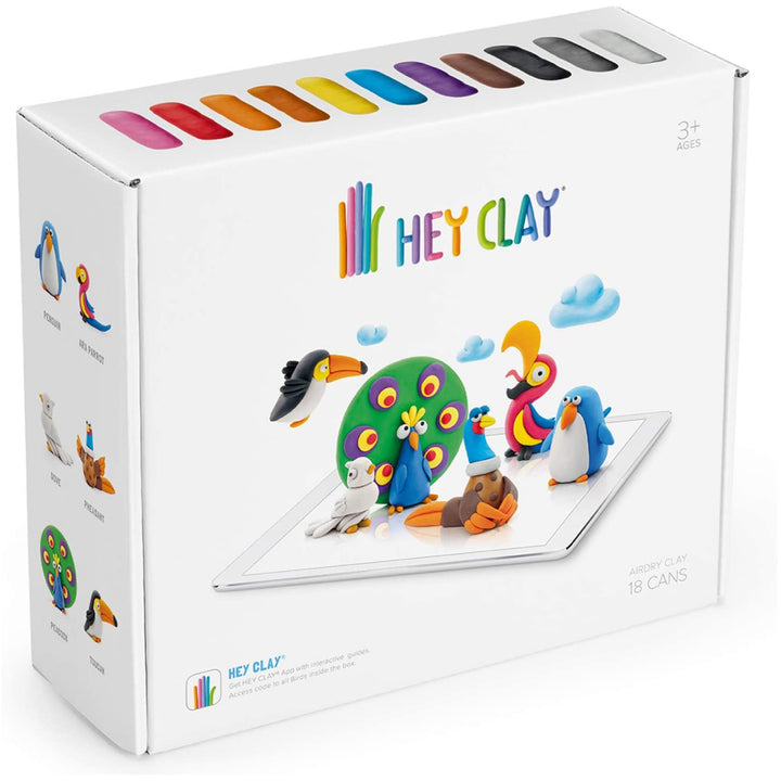 Zestaw kreatywnej masy plastycznej Hey Clay Ptaki 18w1