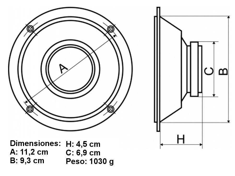 Głośniki samochodowe PY-AQ402C 10cm 80W Peiying maskownice