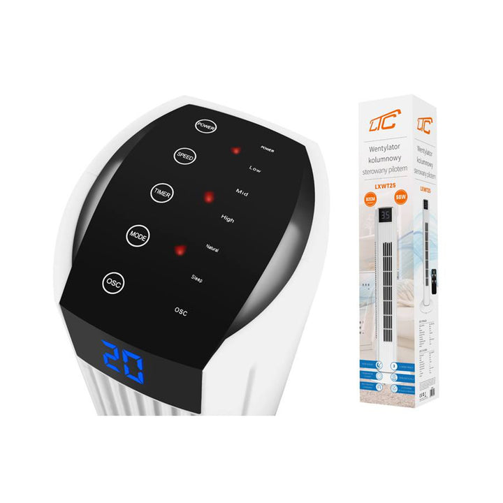 Wentylator kolumnowy 82cm 50W LCD z pilotem LTC LXWT25