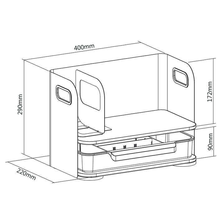 Ergo Office ER-440 Organizer na biurko z szufladą i półką do 10kg ER-440