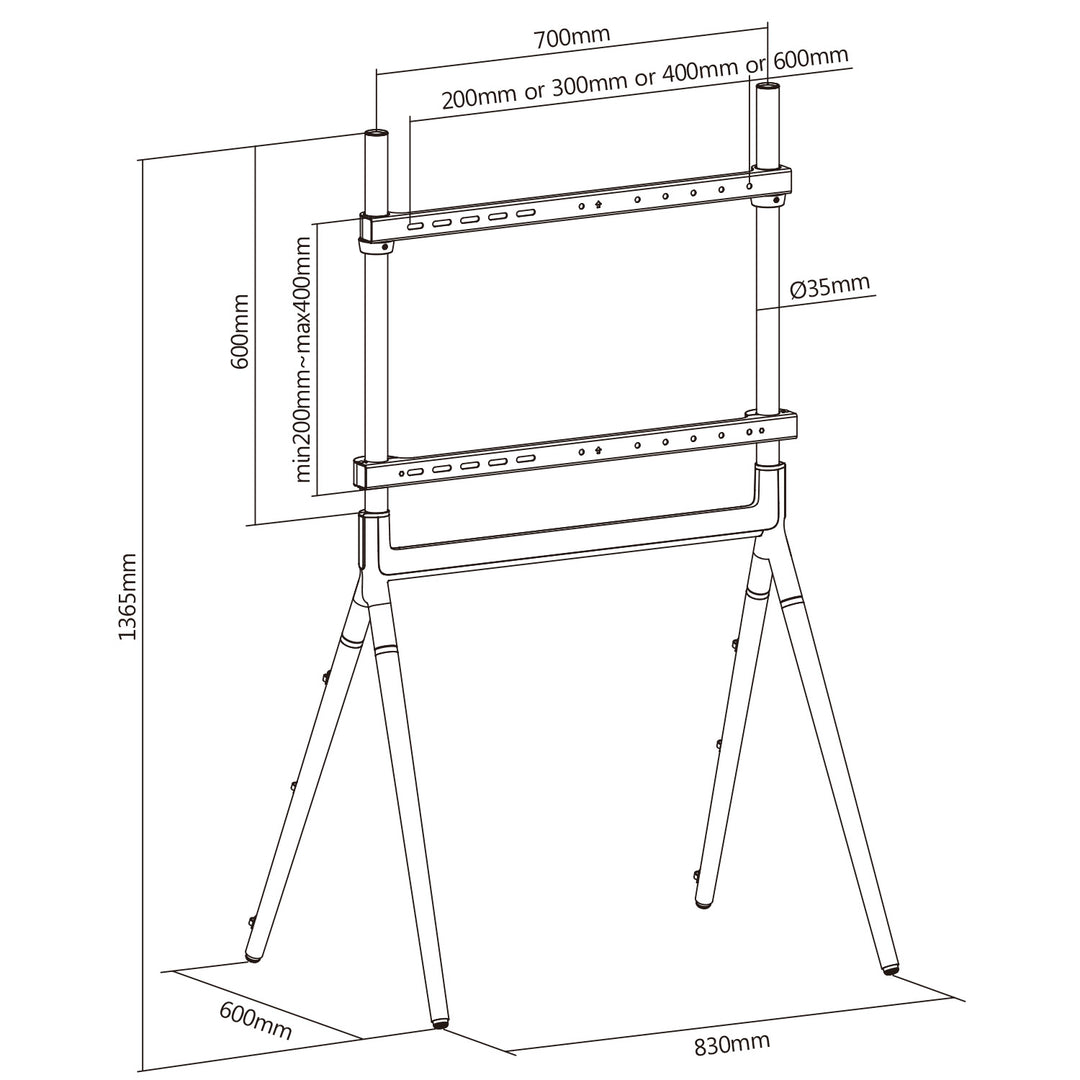 Uniwersalna podstawa TV 49-70" do 40kg max VESA 600x400 Maclean MC-926