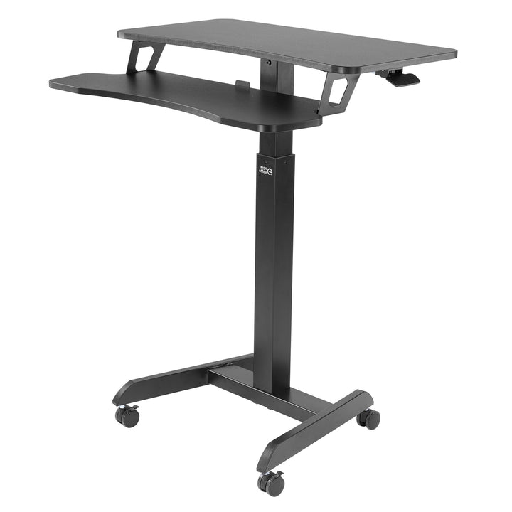 Mobilna stacja robocza z regulacją wysokości i podwójną platformą Ergo Office, do pracy w pozycji stojącej, czarne max. 8kg, max. wys. 1200mm, ER-444 B
