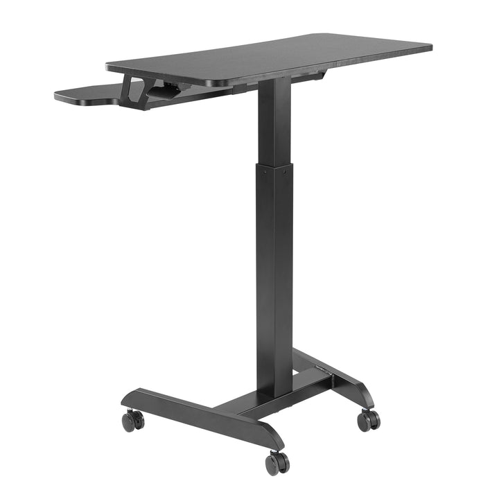 Mobilna stacja robocza z regulacją wysokości i podwójną platformą Ergo Office, do pracy w pozycji stojącej, czarne max. 8kg, max. wys. 1200mm, ER-444 B