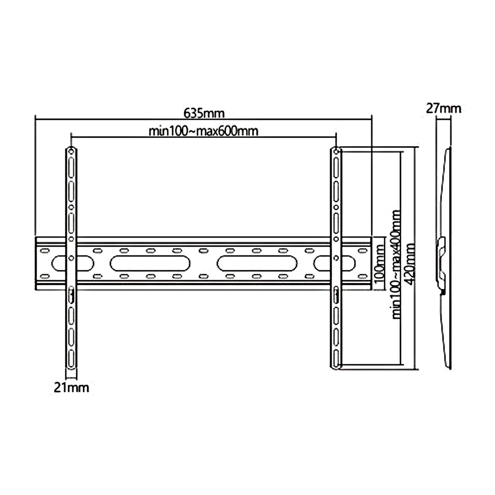 Uchwyt do TV ekonomiczny Maclean, max vesa 600x400, 37-70", 45kg, czarny, MC-939