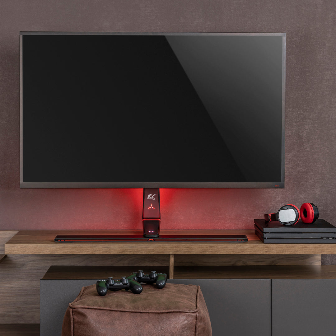 Uchwyt stojak gamingowy do monitora NanoRS, regulacja wysokości, RGB LED, 32-55", max VESA 400x400, max. 40kg, RS167