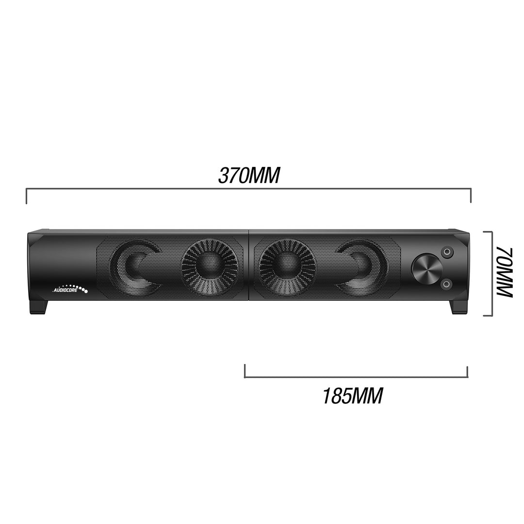 Głośniki komputerowe soundbar Audiocore 3Wx2, LED, USB 5v, wejście liniowe, AC955