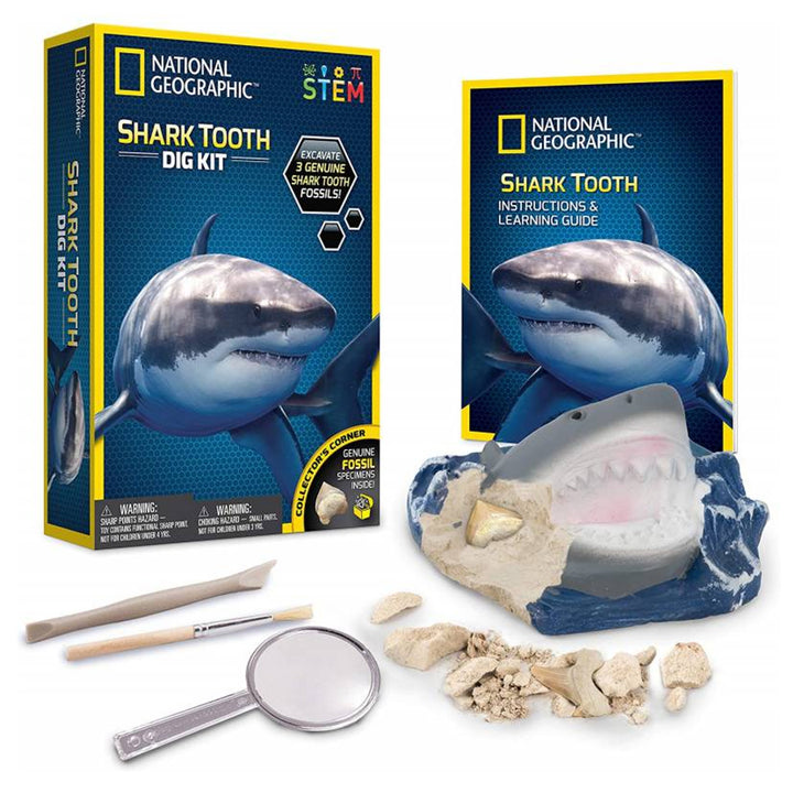 Zestaw National Geographic - Zestaw wykopaliskowy Ząb rekina (Shark Tooth Dig Kit)