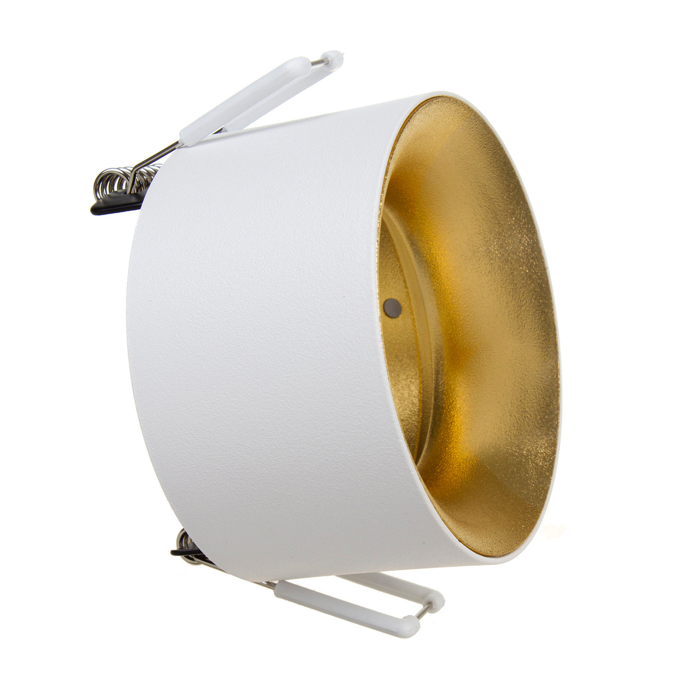 Oprawa podtynkowa / tuba Maclean, punktowa, okrągła, aluminiowa, GU5.3, 70x40mm, kolor biały/złoty, MCE457 W/G