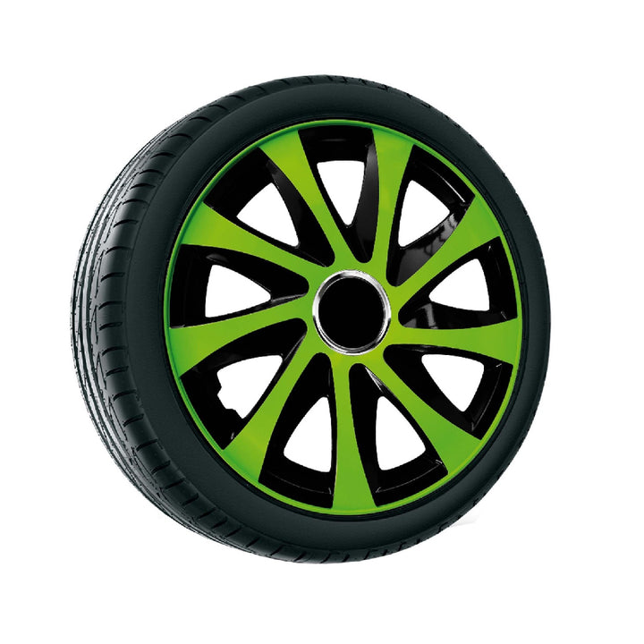 Kołpaki uniwersalne 13" Drift Extra green/black 4 sztuki