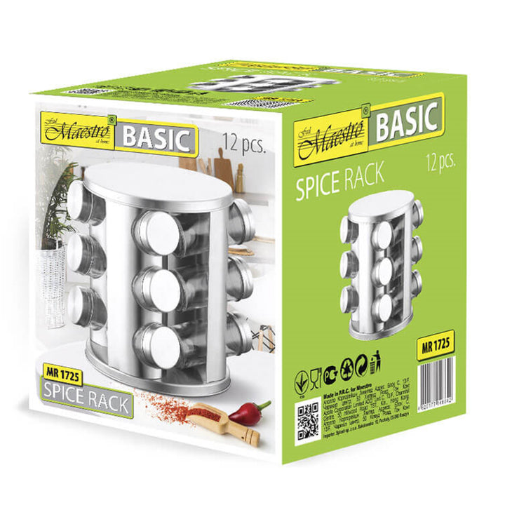 Zestaw 12 pojemników na przyprawy ze stojakiem Maestro Basic MR-1725 Spice Rack