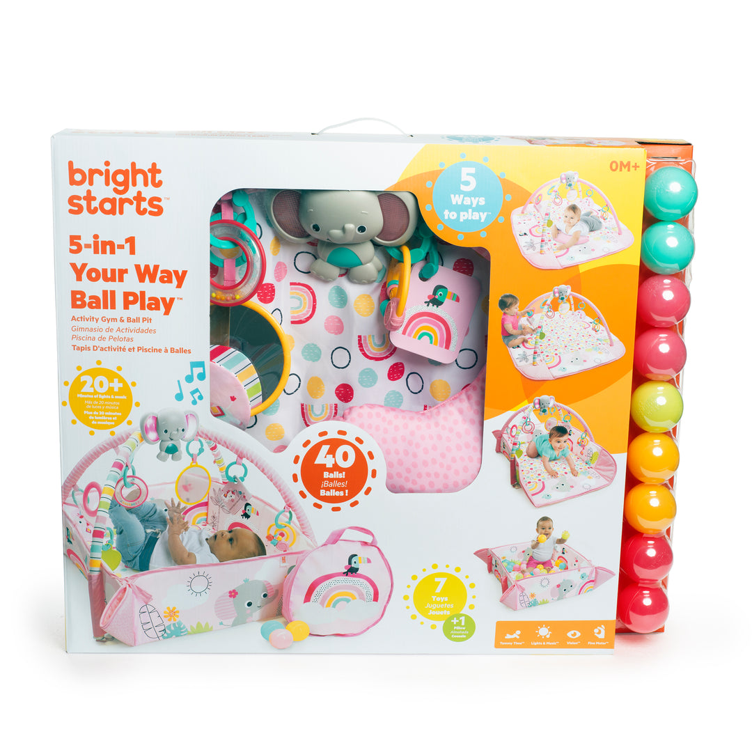 Bright Starts Mata edukacyjna 5 w 1 Your Way Ball Play z piłeczkami Tęczowe tropiki