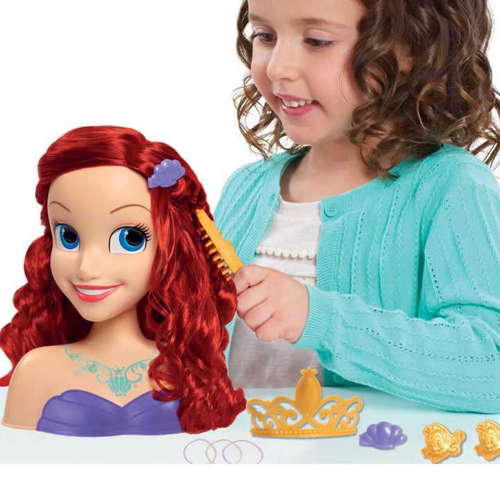 Disney Princess Głowa do stylizacji Ariel - lśniące rude włosy