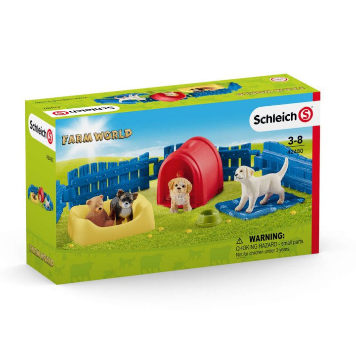 Schleich 42480 Kojec dla szczeniąt - zestaw z serii Farm World