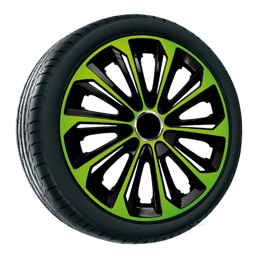 Kołpaki 14'' NRM EXTRA STRONG GREEN BLACK zielono - czarne 4 sztuki