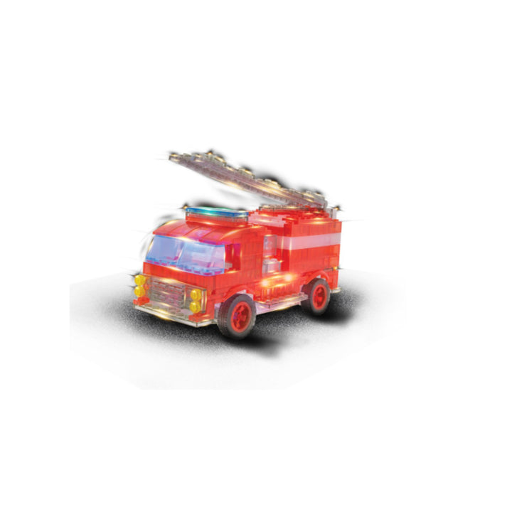 Klocki świecące LED LASER PEGS FIRE TRUCK wozy strażackie 12w1