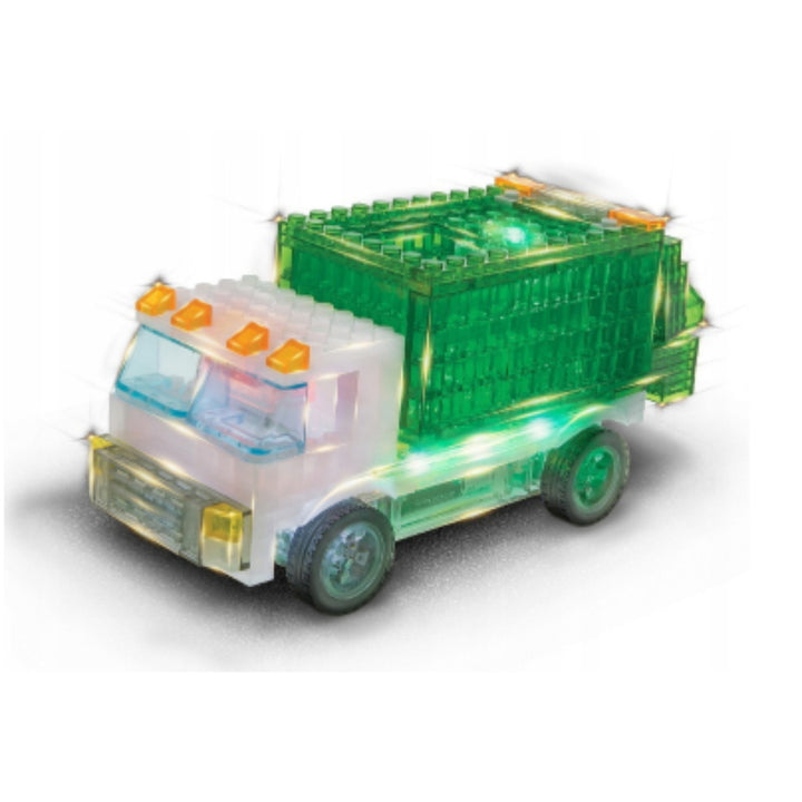 Klocki świecące LED LASER PEGS GARBAGE TRUCK Śmieciarki 12w1