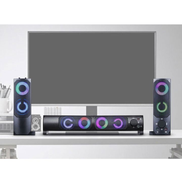 Głośniki komputerowe 2.0 soundbar Blow MS-28 wielokolorowe podświetlenie LED RGB