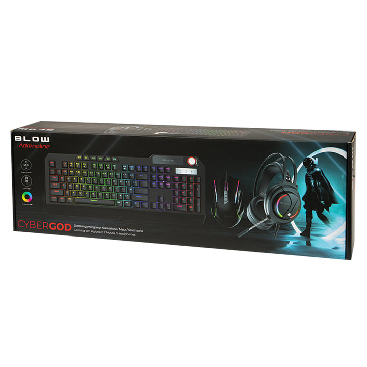 Zestaw gamingowy Blow Adrenaline Cybergod - klawiatura, mysz i słuchawki