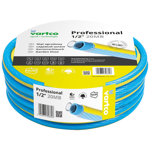 Wąż ogrodowy Vartco Professional 1/2" 20m 4 warstwowy