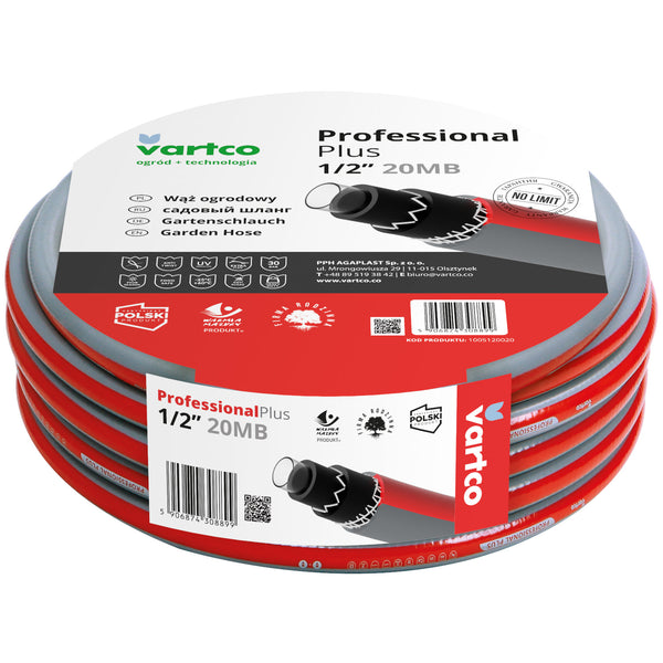 Wąż ogrodowy Vartco Professional Plus 1/2" 20m 6 warstwowy