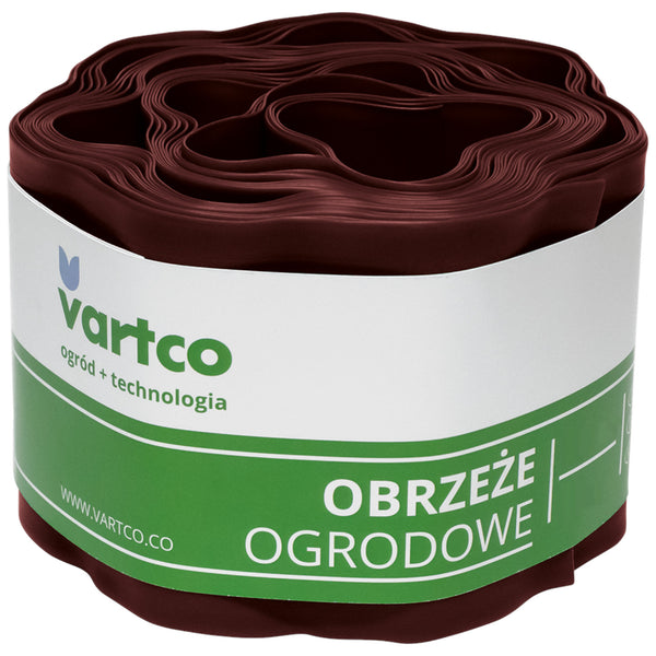 Obrzeże ogrodowe trawnikowe faliste 20cm x9m Vartco brązowe
