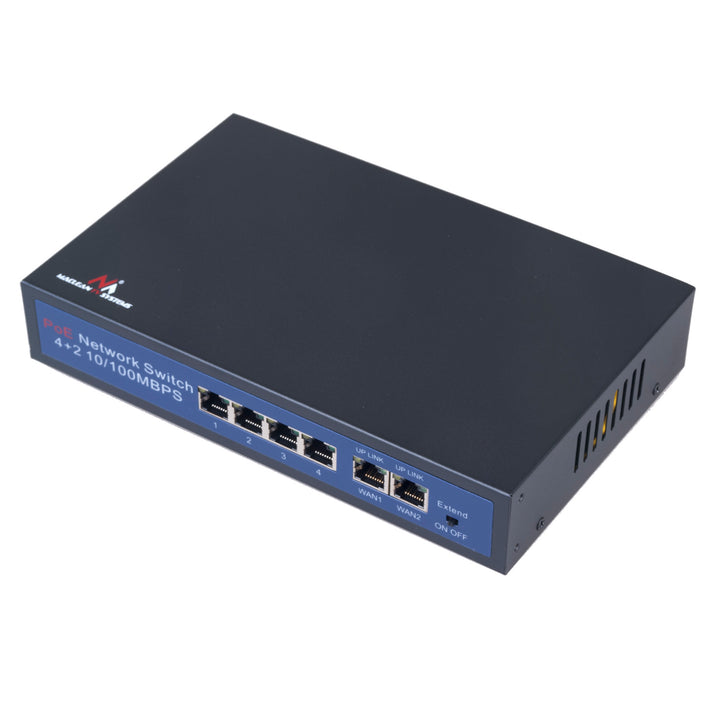 Switch PoE 6-port 10/100M do kamer IP Maclean, 60W, 4 porty PoE, IEEE 802.3af/at, MCTV-517