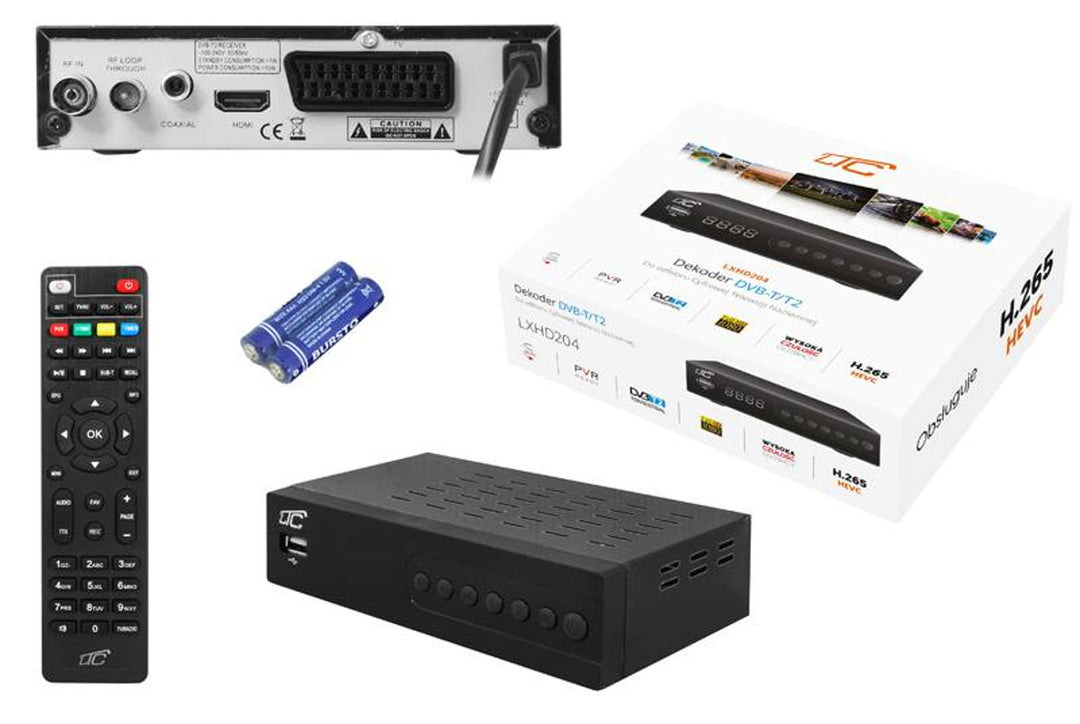 DEKODER TUNER TV NAZIEMNEJ HD DVB-T2 HEVC H.265 HDT204