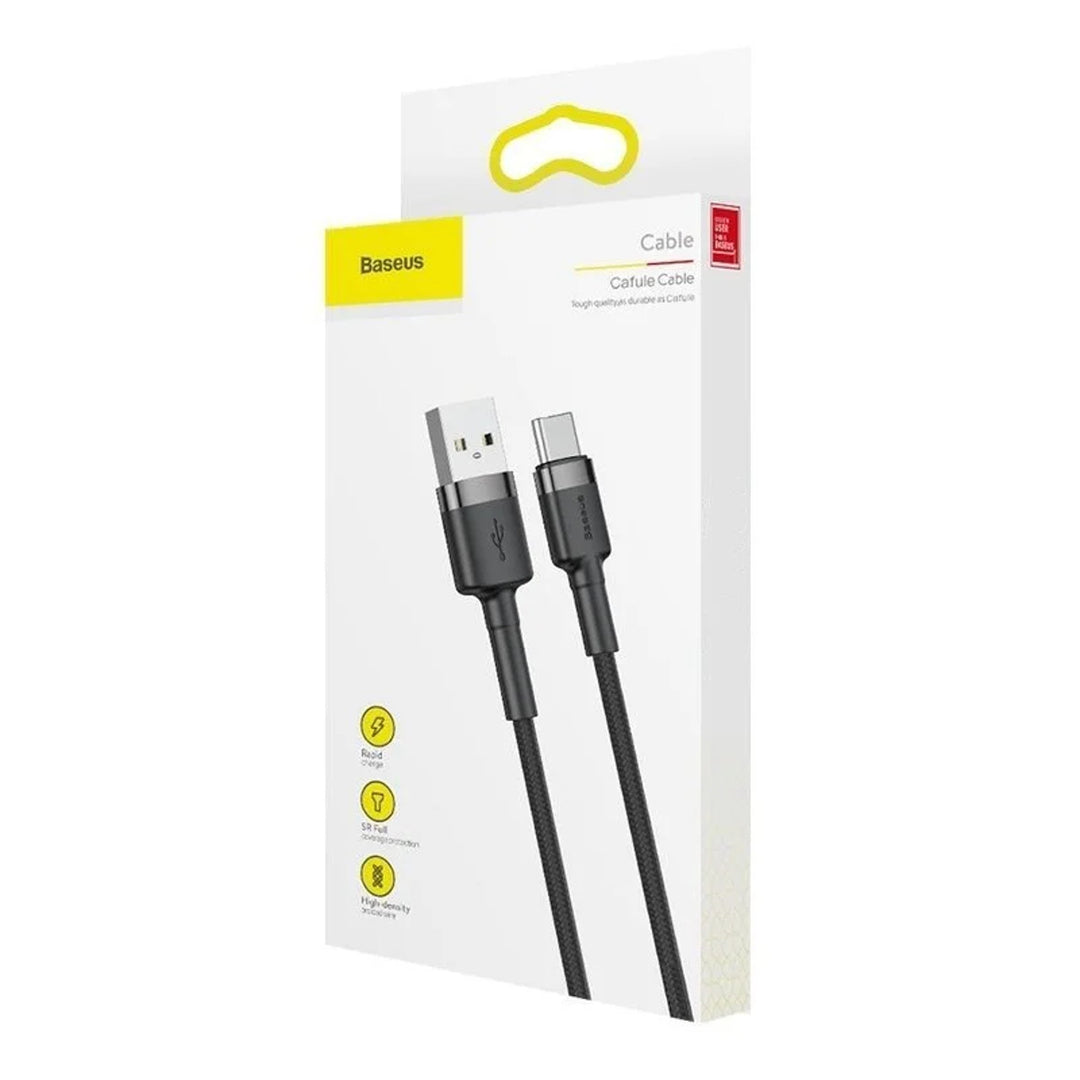 Przewód kabel USB - USB-C 3m Baseus Cafule CATKLF-UG1 Quick Charge 2A do szybkiego ładowania