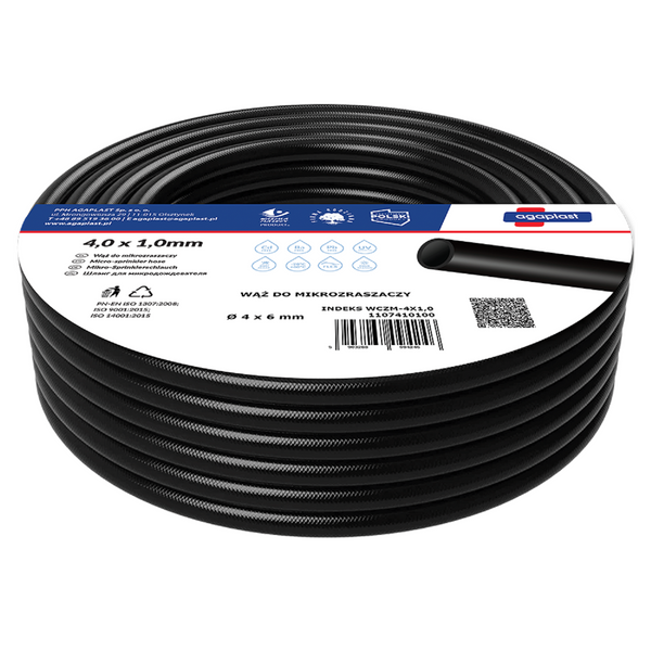 Uniwersalny wąż do mikrozraszaczy AGAPLAST 50mb, średnica wewn. 4 mm