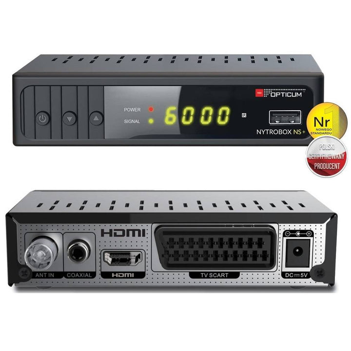Tuner DVB-T/T2 Nytrobox NS+ H.265 Opticum idealny do odbioru sygnału DVB T2