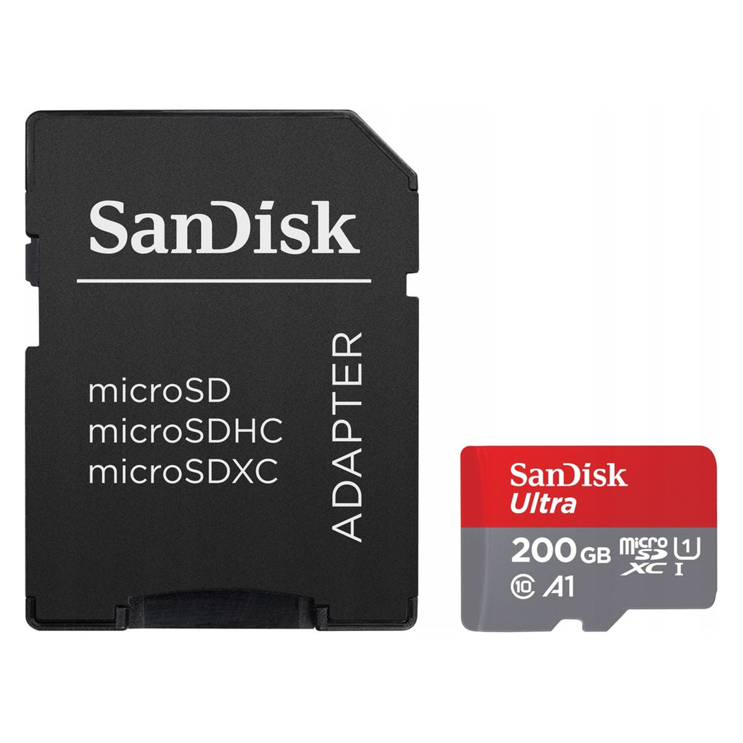 SanDisk 200GB Ultra microSDXC + SD Adapter 120MB/s A1 Class 10 UHS-I