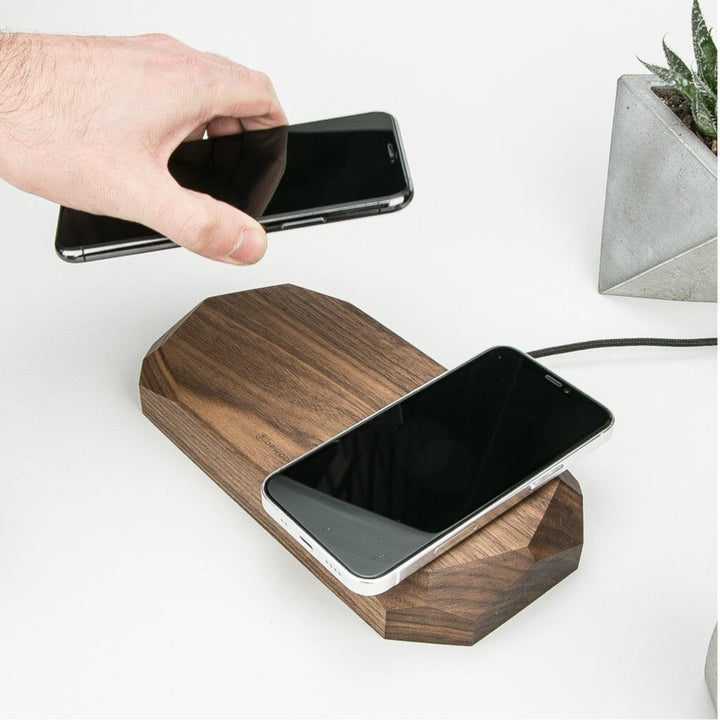 ŁADOWARKA INDUKCYJNA PODWÓJNA BEWOOD DOUBLE QI 10W ORZECH