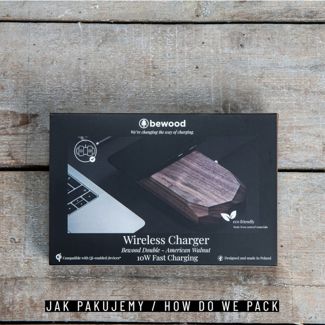 ŁADOWARKA INDUKCYJNA PODWÓJNA BEWOOD DOUBLE QI 10W ORZECH