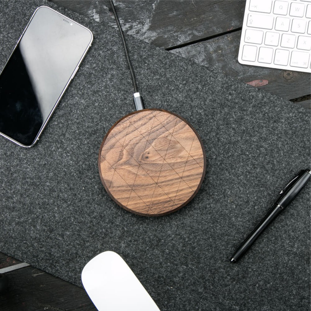 ŁADOWARKA INDUKCYJNA BEWOOD SLIM CIRCLE QI 15W ORZECH